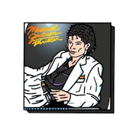 a cartoon of michael jackson in a suit