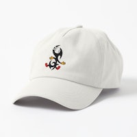 a white hat with a cartoon penguin on it