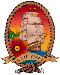 sail away tattoo design