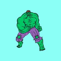 the incredible hulk on a blue background